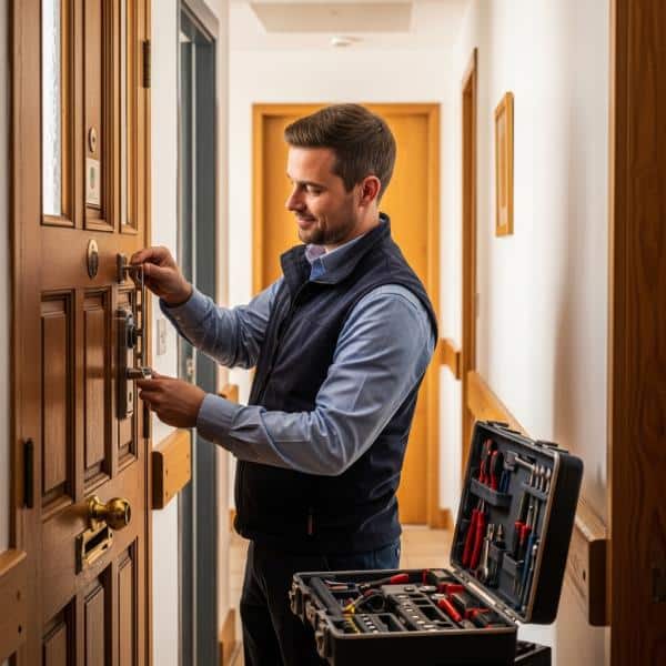 Apertura de puerta de vivienda por un cerrajero